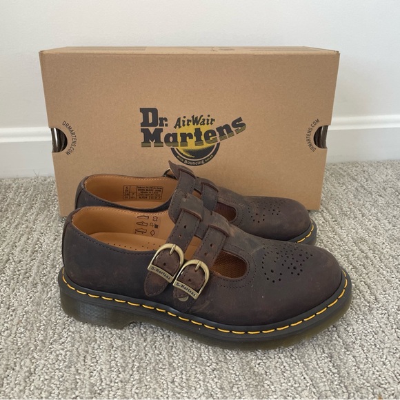 Dr. Martens Shoes - Doc Martens Mary Jane’s Brown Leather Platform Coquette Summer Business Casual